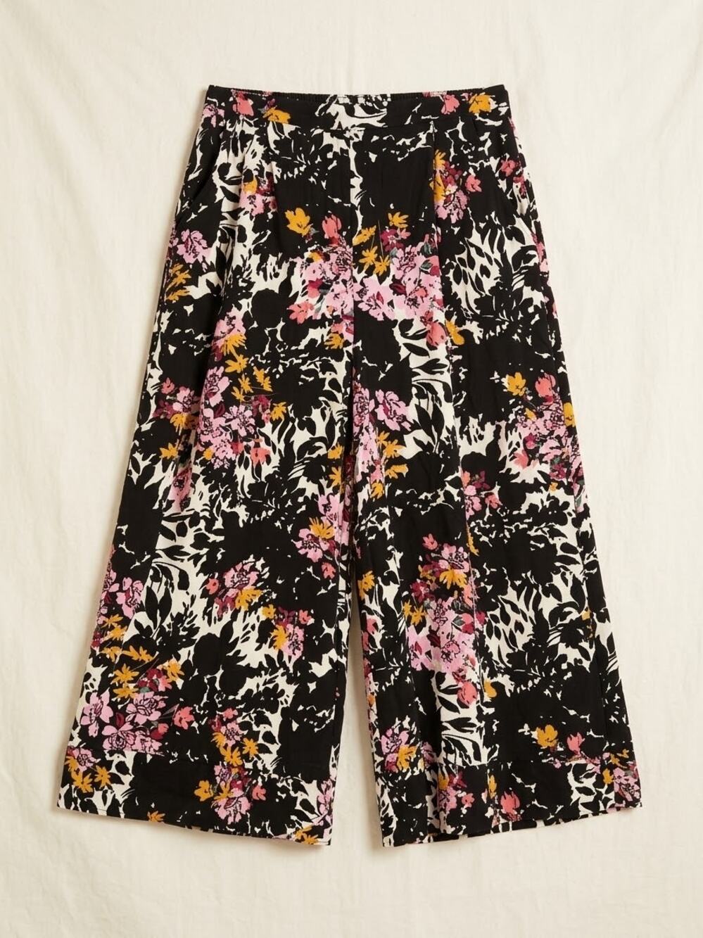 Free People Intimately Floral Wide Leg Pants Medium Boho Flowy Lounge